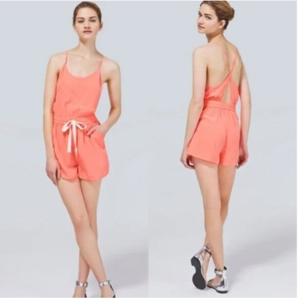 Aritzia Fuchsia Silk Romper - Picture 1 of 5